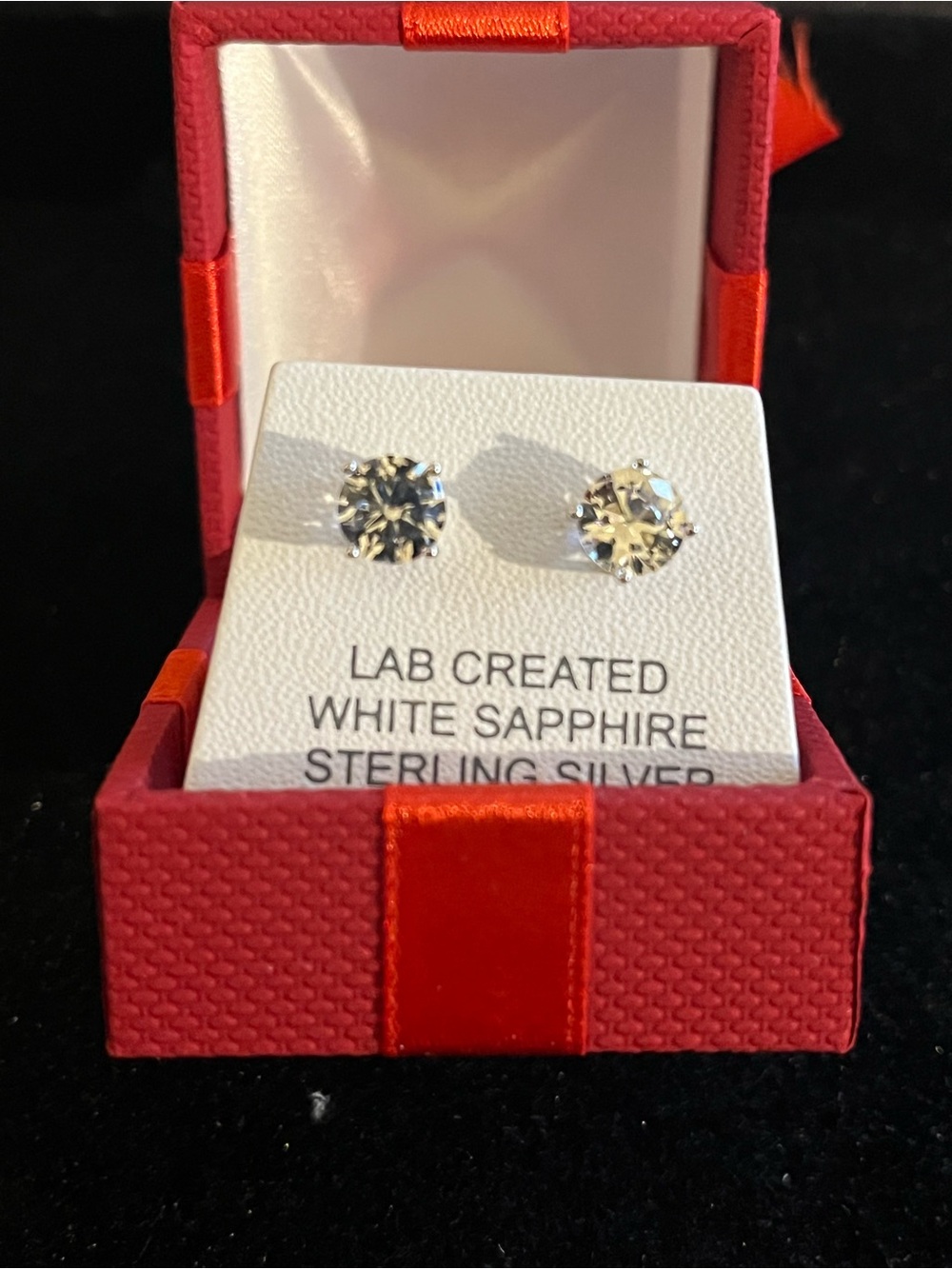 Sterling Silver White Sapphire Stud Earrings - Classic Sparkle